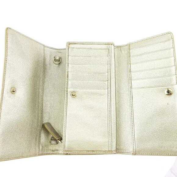 Celine long wallet Macadam Beige Canvas x Leather Authentic USED - Picture 5 of 11